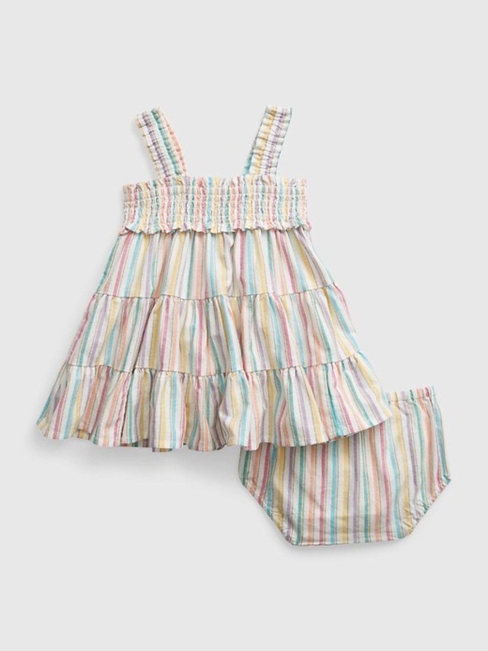Gap Stripe Ruffle Sundress with Bloomers and Headband